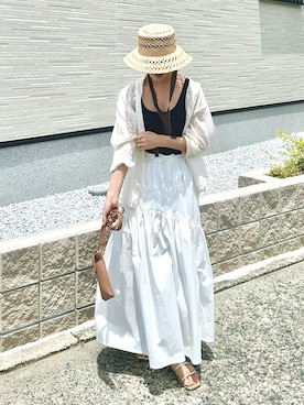 「アイテム（ネックレス）」を使った、𝚔𝚘𝚌𝚘𝚊さん（レディース・160cm）の夏コーディネート