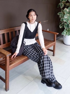 「アイテム（シュシュ）」を使った、𝚔𝚘𝚌𝚘𝚊さん（レディース・160cm）の夏コーディネート