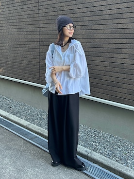 「アイテム（スラックス）」を使った、kocoaさん（レディース・160cm）の春コーディネート