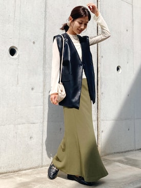 「ごきげんウィーク」｜「アイテム（キャミソール）」を使った、𝚔𝚘𝚌𝚘𝚊さん（レディース・160cm）の春コーディネート