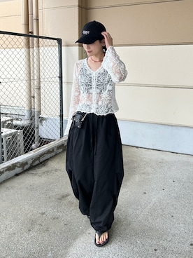 「GU（ジーユー）のアイテム（キャップ）」を使った、kocoaさん（レディース・160cm）の夏コーディネート