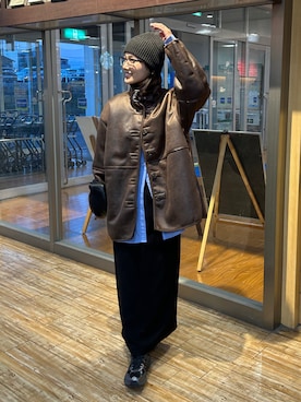 「アイテム（ムートンコート）」を使った、kocoaさん（レディース・160cm）の秋コーディネート