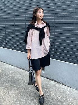 「カラー×コーデ」｜「アイテム（ローファー）」を使った、kocoaさん（レディース・160cm）の秋コーディネート