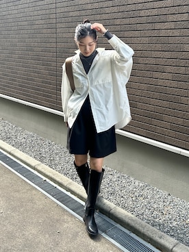 「tiptop（ティップトップ）のメランジリブハイネックプルオーバー（ニット/セーター）」を使った、kocoaさん（レディース・160cm）の秋コーディネート