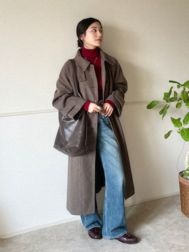 「アイテム（メガネ）」を使った、kocoaさん（レディース・160cm）の冬コーディネート