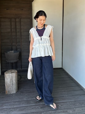 「OOFOS（ウーフォス）のアイテム」を使った、𝚔𝚘𝚌𝚘𝚊さん（骨格ナチュラル・レディース・160cm）の夏コーディネート