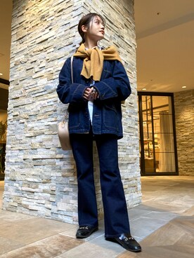 「COACH」｜「アイテム（デニムジャケット）」を使った、𝚔𝚘𝚌𝚘𝚊さん（レディース・160cm）の春コーディネート
