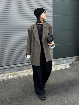 「TODAYFUL(トゥデイフル)のTwill Double Jacket(テーラードジャケット)」を使った、kocoaさん(レディース・160cm)の秋コーディネート