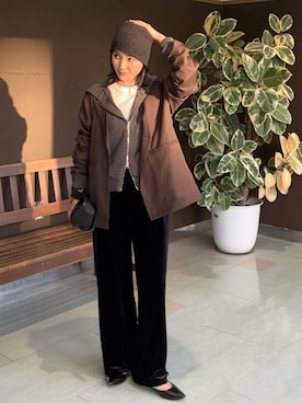 「アイテム（チョーカー）」を使った、𝚔𝚘𝚌𝚘𝚊さん（レディース・160cm）の秋コーディネート