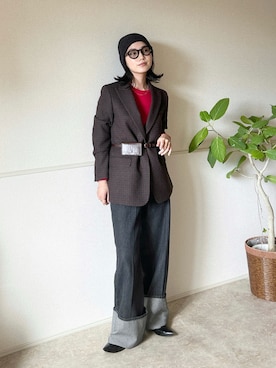 「アイテム（アクセサリー）」を使った、𝚔𝚘𝚌𝚘𝚊さん（レディース・160cm）の秋コーディネート