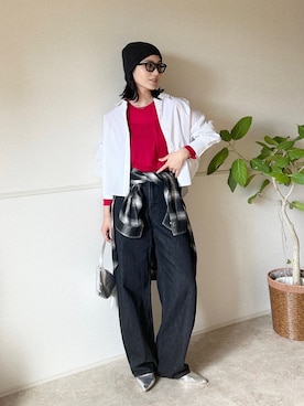 「アイテム（ニットキャップ/ビーニー）」を使った、𝚔𝚘𝚌𝚘𝚊さん（レディース・160cm）の秋コーディネート