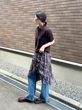 「アイテム（ニット/セーター）」を使った、𝚔𝚘𝚌𝚘𝚊さん（レディース・160cm）の夏コーディネート