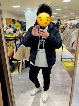 「MONCLER（モンクレール）のアイテム（ダウンジャケット/コート）」を使った、あとむさん（メンズ・167cm）の冬コーディネート