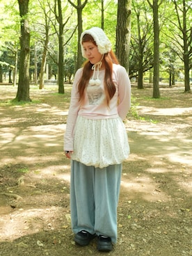 「アイテム（ヘアバンド）」を使った、Marshaさん（レディース・156cm）の秋コーディネート