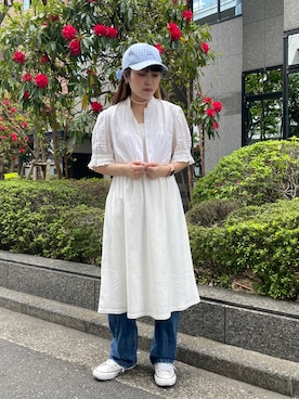 「H&M（エイチ・アンド・エム）のアイテム（ホワイト系）」を使った、Marshaさん（レディース・156cm）の春コーディネート