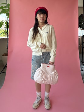 「アイテム（ハンチング/ベレー帽）」を使った、Marshaさん（レディース・156cm）の夏コーディネート