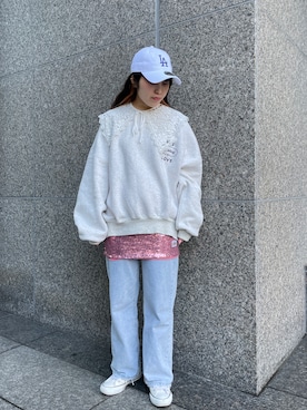 「Little sunny bite（リトルサニーバイト）のアイテム」を使った、Marshaさん（レディース・156cm）の春コーディネート