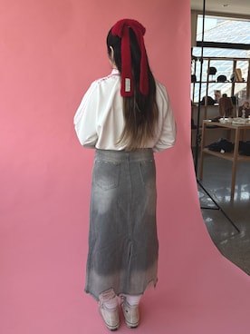 「アイテム（デニムスカート）」を使った、Marshaさん（レディース・156cm）の夏コーディネート