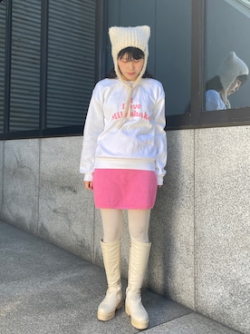 「ネコミミ」｜Marshaさん（レディース・156cm）の冬コーディネート