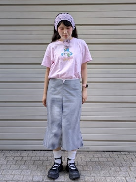 「アイテム（ヘアバンド）」を使った、Marshaさん（レディース・156cm）の夏コーディネート