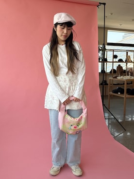 「アイテム（ハンチング/ベレー帽）」を使った、Marshaさん（レディース・156cm）の夏コーディネート
