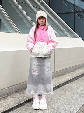 「crocs（クロックス）のアイテム」を使った、Marshaさん（レディース・156cm）の冬コーディネート