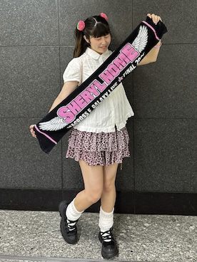 「アイテム（スカート、ピンク系）」を使った、Marshaさん（レディース・156cm）の夏コーディネート