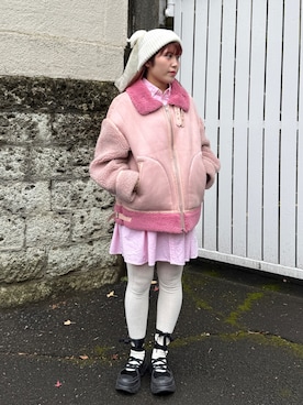 「HEIHEI（ヘイヘイ）のアイテム」を使った、Marshaさん（レディース・156cm）の冬コーディネート