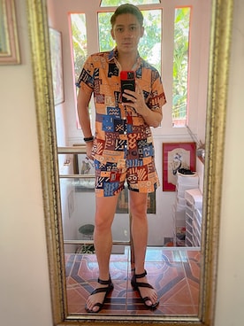 「OXYGEN（オキシゲン）のアイテム」を使った、Martin Bravoさん（メンズ・175cm）の夏コーディネート