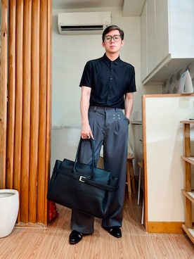 「black」｜Martin Bravoさん（メンズ・175cm）の夏コーディネート