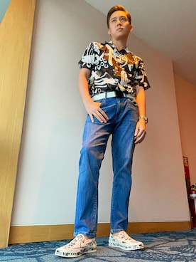 「ZARA（ザラ）のアイテム（スリッポン）」を使った、Martin Bravoさん（メンズ・175cm）の夏コーディネート
