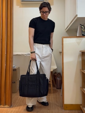 「MARC JACOBS（マークジェイコブス）のアイテム」を使った、Martin Bravoさん（メンズ・175cm）の夏コーディネート