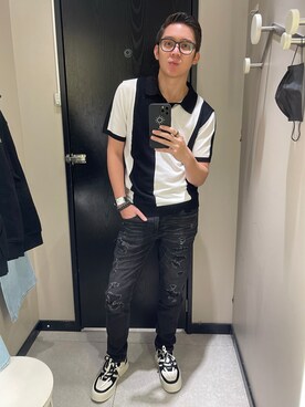 「American Eagle」｜Martin Bravoさん（メンズ・175cm）の冬コーディネート