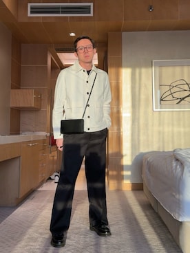 「Bocuのアイテム（トップス、ホワイト系）」を使った、Martin Bravoさん（メンズ・175cm）の春コーディネート