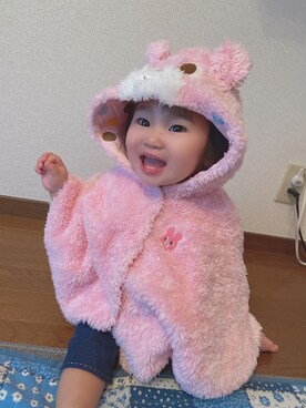 「MIKI HOUSE（ミキハウス）のアイテム（ママ＆ベビー、ピンク系）」を使った、yuchan (相互フォロー)さん（キッズ・100cm）の秋コーディネート