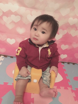 「POLO RALPH LAUREN（ポロ ラルフ ローレン）のアイテム（Tシャツ/カットソー、ブラウン系）」を使った、yuchan (相互フォロー)さん（キッズ・100cm）の秋コーディネート