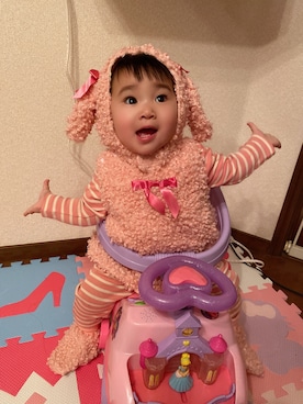 「トイプードルのアイテム（ママ＆ベビー、ピンク系）」を使った、yuchan (相互フォロー)さん（キッズ・100cm）の秋コーディネート