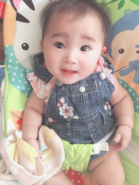「babyGAP（babyGAP）のアイテム（オールインワン・サロペット）」を使った、yuchan (相互フォロー)さん（キッズ・100cm）の秋コーディネート