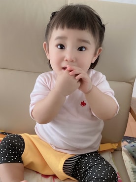 「POLO RALPH LAUREN（ポロ ラルフ ローレン）のアイテム（トップス、ピンク系）」を使った、yuchan (相互フォロー)さん（キッズ・100cm）の秋コーディネート