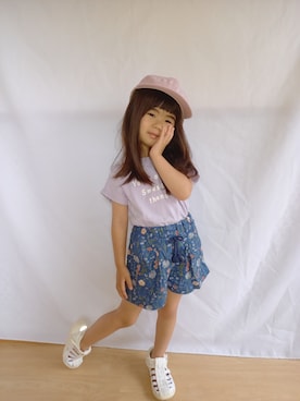 「アイテム（キャップ）」を使った、eratantanmenさん（キッズ・100cm）の春コーディネート
