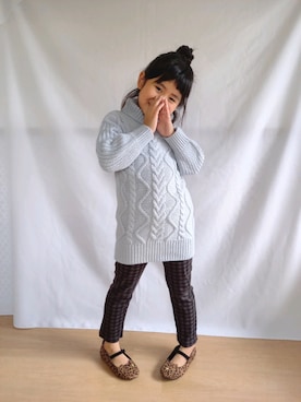 「チェック柄に恋してる」｜「アイテム（バレエシューズ）」を使った、eratantanmenさん（キッズ・120cm）の秋コーディネート