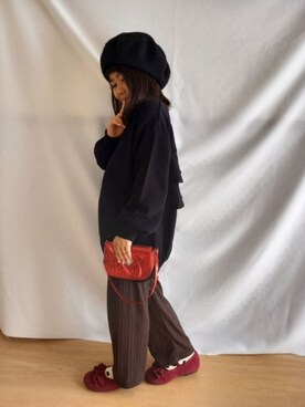 「apres les cours（アプレレクール）のアイテム（バレエシューズ）」を使った、eratantanmenさん（キッズ・120cm）の秋コーディネート