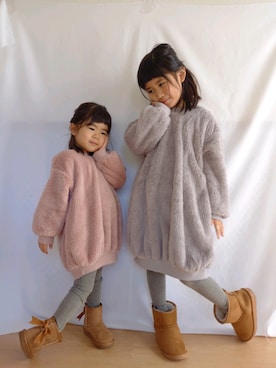 ワンピースを使った ムートンブーツ の人気ファッションコーディネート 身長 111cm 1cm Wear