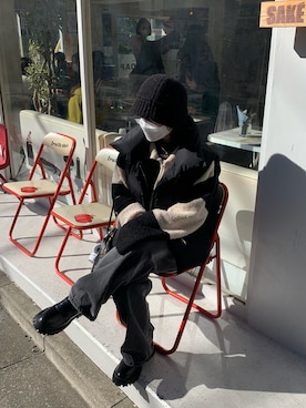 「FEKETE（フェケテ）のアイテム（帽子）」を使った、芋の助さん（レディース・153cm）の冬コーディネート