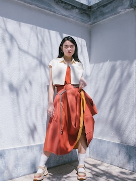 「initial（イニシャル）のアイテム（シューズ）」を使った、syzygyさん（レディース・168cm）の春コーディネート