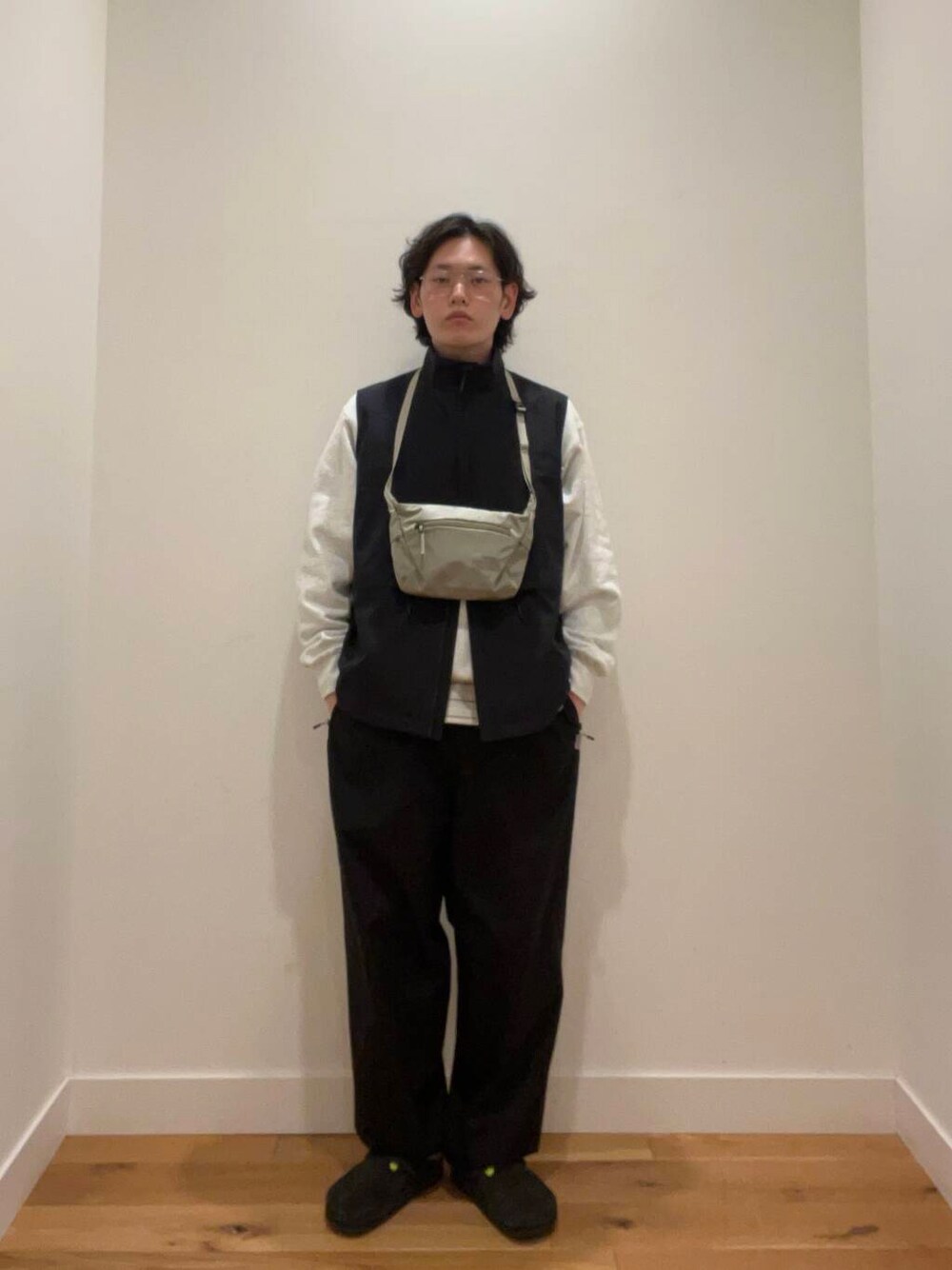 「春のジャケットスタイル」｜「THE NORTH FACEのTHE NORTH FACE　Capella 2（ショルダーバッグ、グレー系）」を使った、nomura0410さん（メンズ・171cm）の冬コーディネートの1枚目の写真