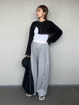 「newhattan（ニューハッタン）のアイテム（キャップ）」を使った、まーさんさん（レディース・162cm）の秋コーディネート