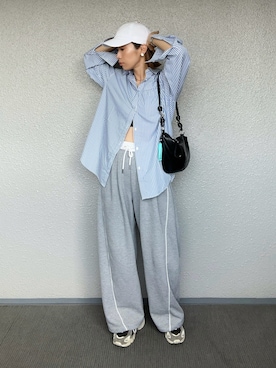 「newhattan（ニューハッタン）のアイテム（キャップ）」を使った、まーさんさん（レディース・162cm）の秋コーディネート