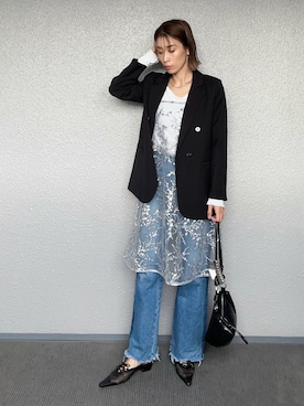 「アイテム（ワンピース/ドレス、シルバー系）」を使った、まーさんさん（レディース・162cm）の秋コーディネート