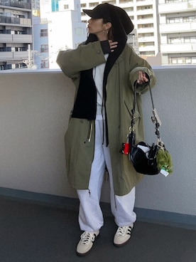 「アイテム（イヤーマフ）」を使った、まーさんさん（レディース・162cm）の冬コーディネート